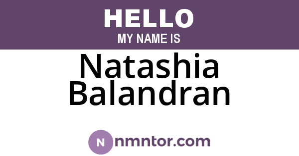 Natashia Balandran
