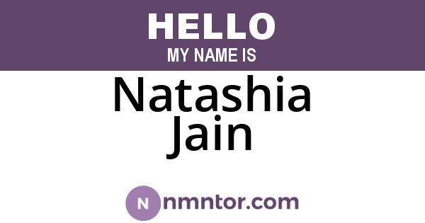 Natashia Jain