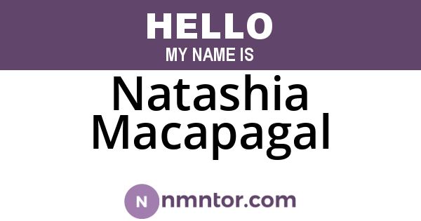 Natashia Macapagal