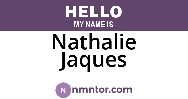 Nathalie Jaques
