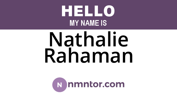Nathalie Rahaman