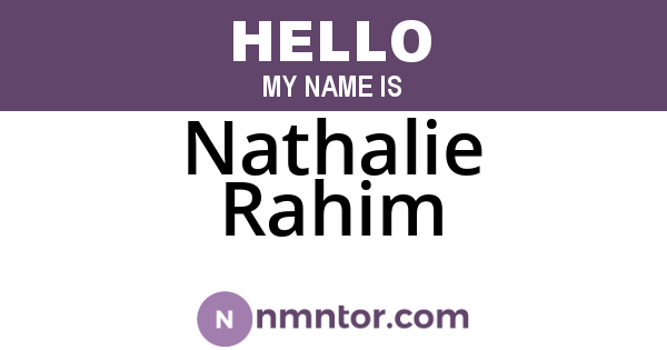 Nathalie Rahim