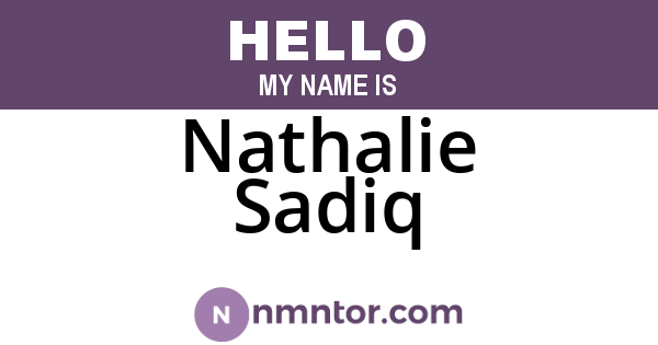 Nathalie Sadiq
