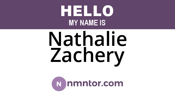 Nathalie Zachery