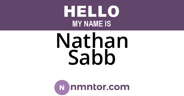 Nathan Sabb