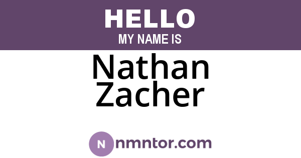 Nathan Zacher