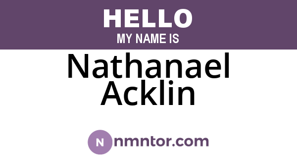 Nathanael Acklin
