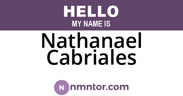 Nathanael Cabriales
