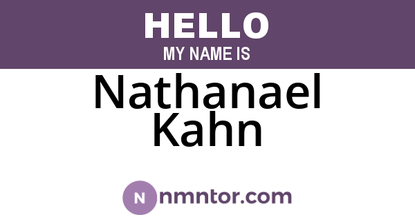 Nathanael Kahn