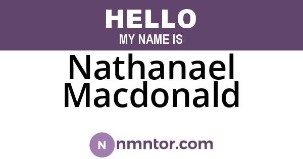 Nathanael Macdonald