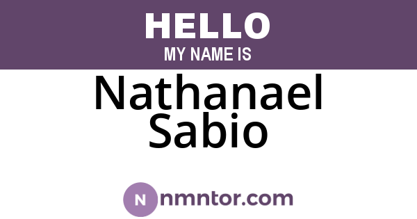 Nathanael Sabio
