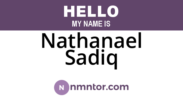 Nathanael Sadiq