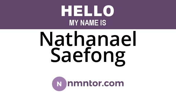 Nathanael Saefong