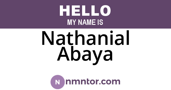 Nathanial Abaya