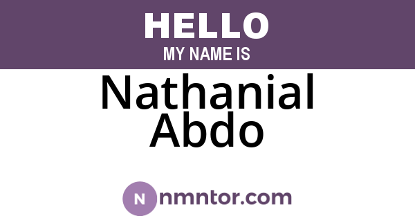 Nathanial Abdo