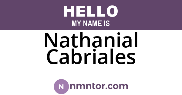 Nathanial Cabriales