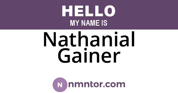 Nathanial Gainer