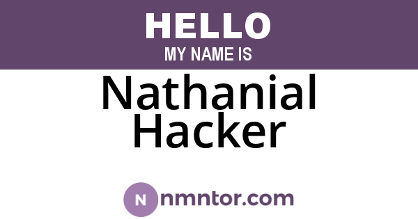 Nathanial Hacker