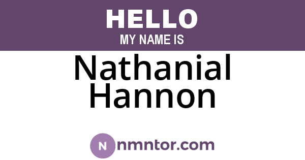 Nathanial Hannon