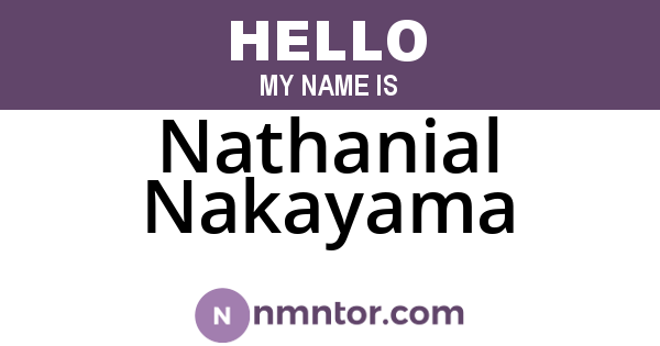 Nathanial Nakayama