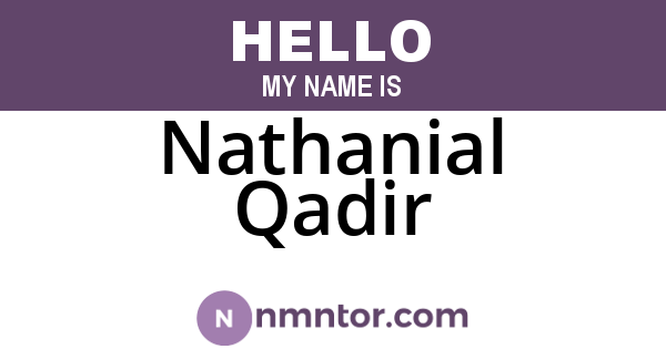 Nathanial Qadir