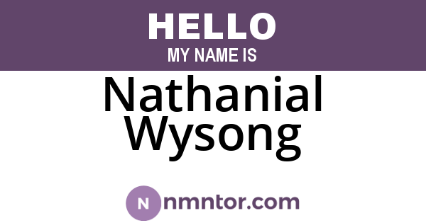Nathanial Wysong