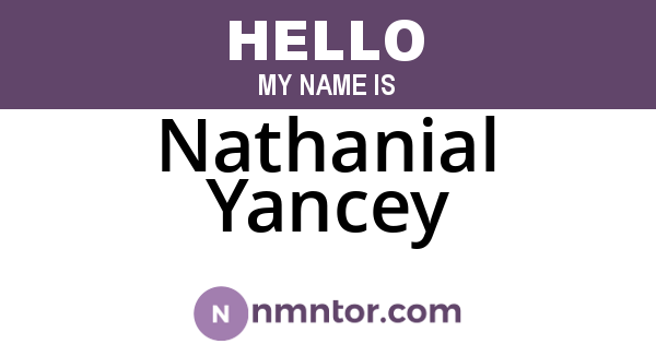 Nathanial Yancey
