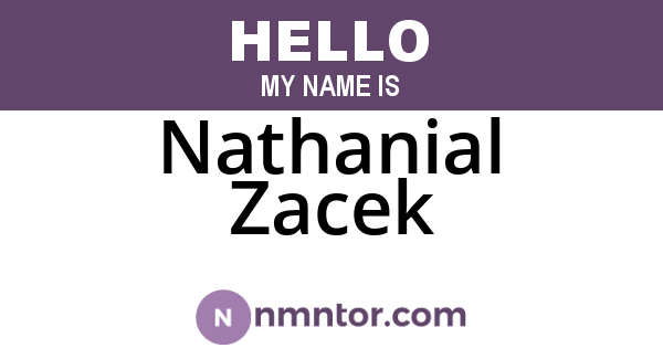 Nathanial Zacek