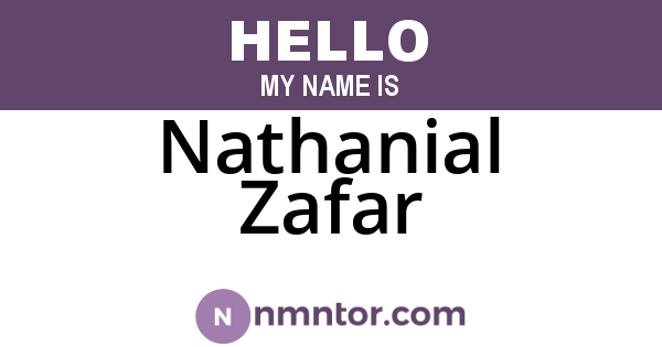 Nathanial Zafar