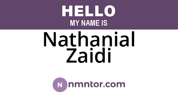 Nathanial Zaidi