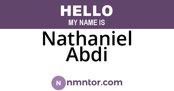 Nathaniel Abdi