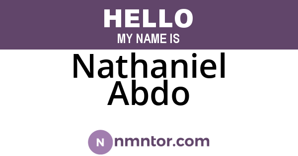 Nathaniel Abdo