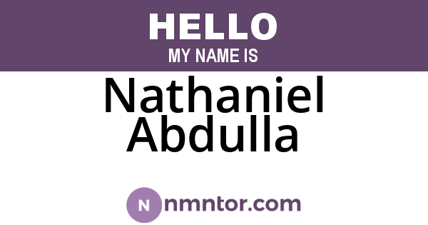 Nathaniel Abdulla