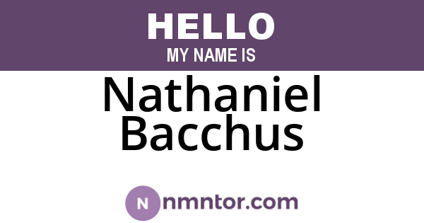 Nathaniel Bacchus