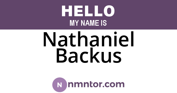 Nathaniel Backus