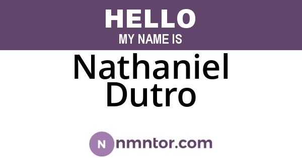 Nathaniel Dutro