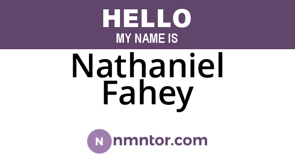 Nathaniel Fahey