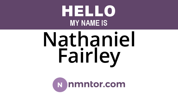 Nathaniel Fairley