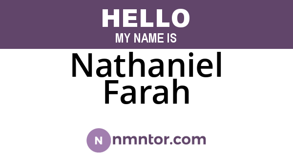 Nathaniel Farah