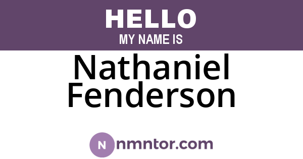 Nathaniel Fenderson