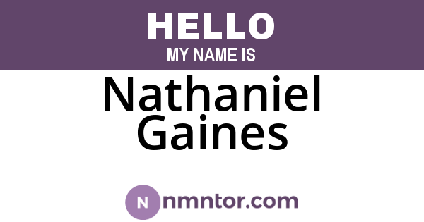 Nathaniel Gaines