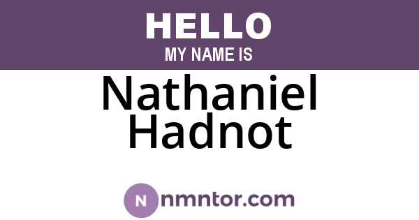 Nathaniel Hadnot