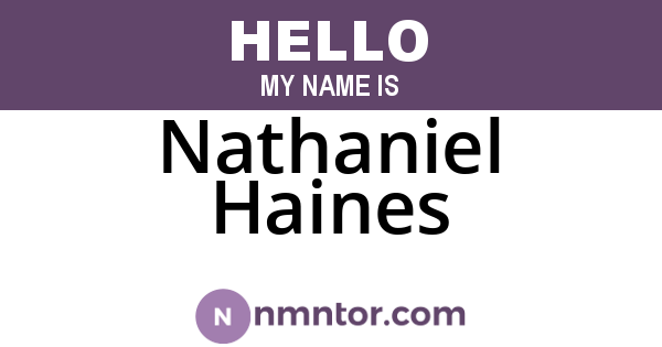 Nathaniel Haines