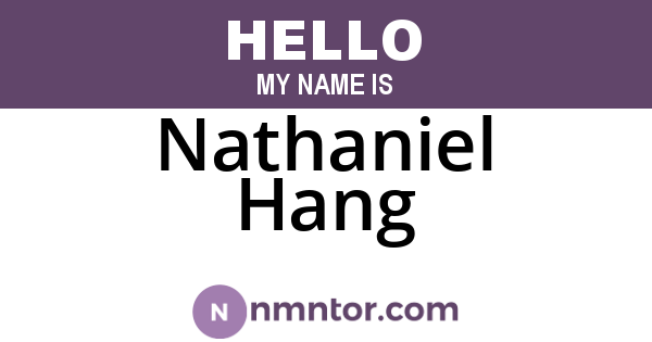 Nathaniel Hang