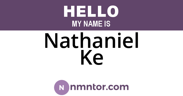 Nathaniel Ke
