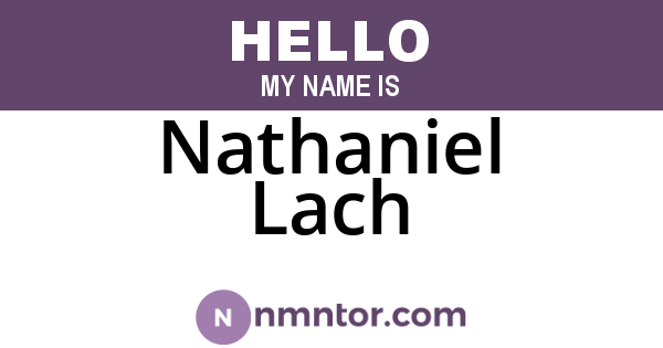 Nathaniel Lach