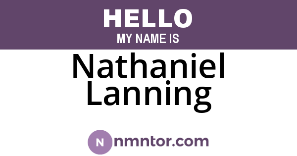 Nathaniel Lanning