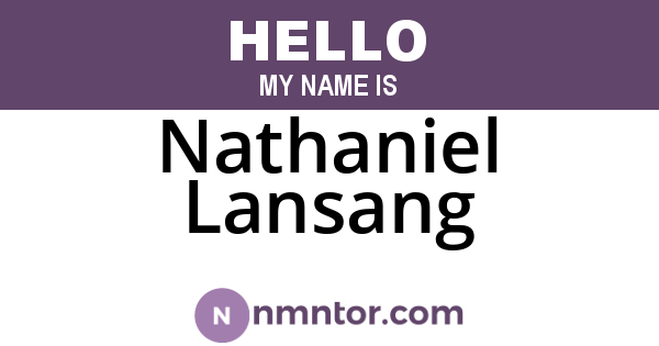 Nathaniel Lansang