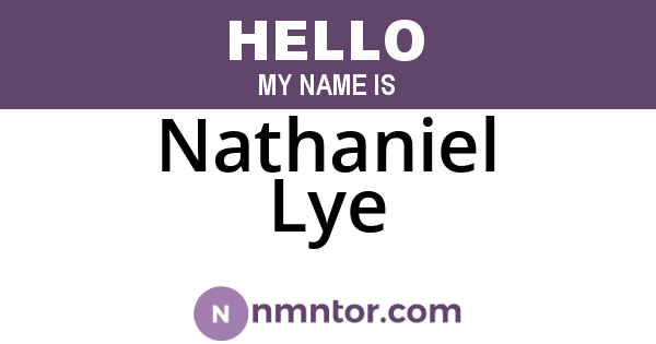 Nathaniel Lye