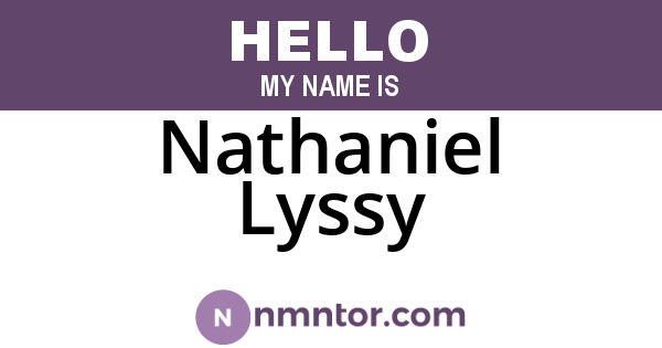 Nathaniel Lyssy